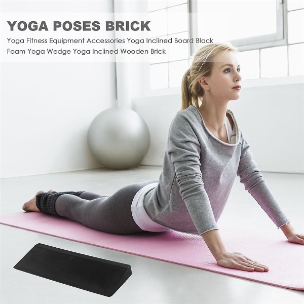 Yoga Tillbehör Yoga Lutande Bräda Svart Skum Yoga Kil Yoga Lutande Träkloss
