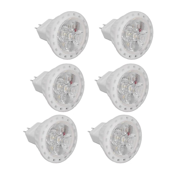6 stk MR11 LED-lys pære 4W GU4 Dobbel Pin Pære Dimbar 360lm Lampe for Gangvei Hage Landskap Områder 220V Varmt Lys 3000K