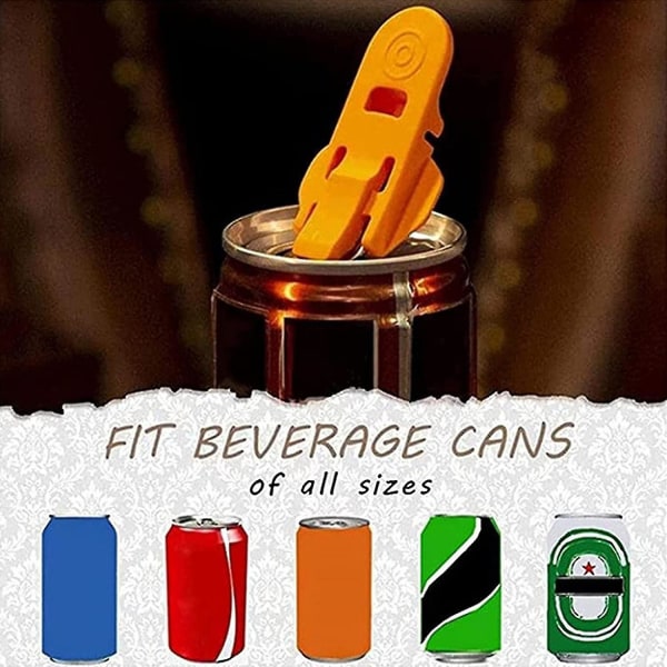 Lock för läskburkar, flerfärgade (6-pack), återanvändbara lock för läskburkar, för att hygieniskt dricka ur dryckesburkar