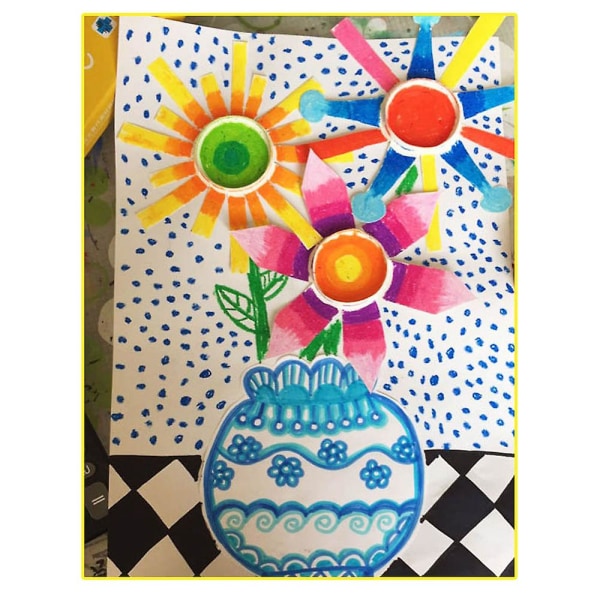 Håndlagde fargepapirkopper 10 stk Barnehage tidlig utdanning Kunstkurs Barn Kreative Foreldre-barn Gjør-det-selv-materialer