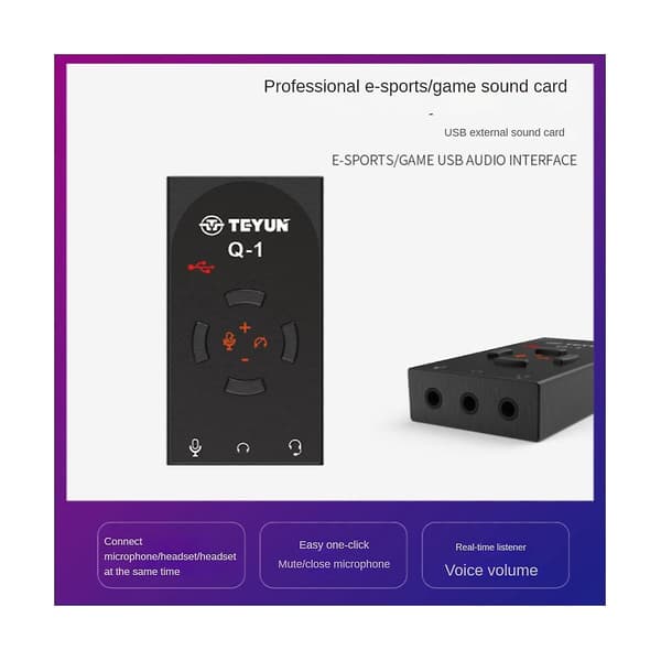 Q1 Usb7.1 Ekstern Lydkort Desktop Computer Notebook Driverfri Høj Kvalitet Spil Lydkort