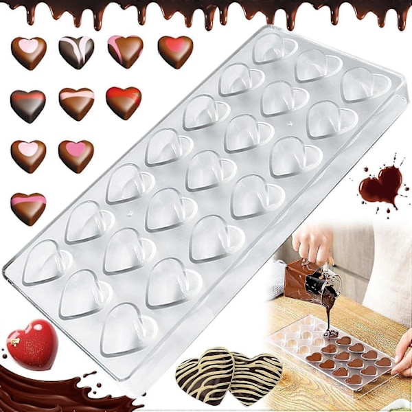 Transparent chokoladeform, 2-delt 3D chokoladeforme til kreative bagedesigns
