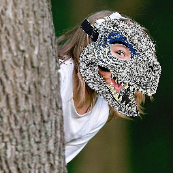 Dinosaurmaske med bevegelig kjeve - Realistiske Halloween-dinosaurmasker