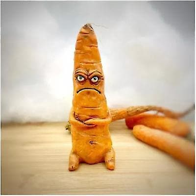 Grumpy Morot Figur, Handgjord Grumpy Resin Morot Figur, Intressant Humor