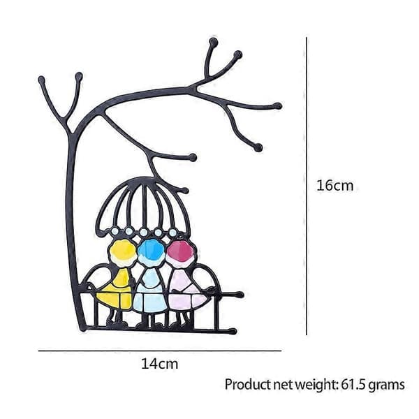 Engle Vinduesophæng Suncatcher Mini Par Glasmaleri Akryl Suncatcher Panel Ornamenter C
