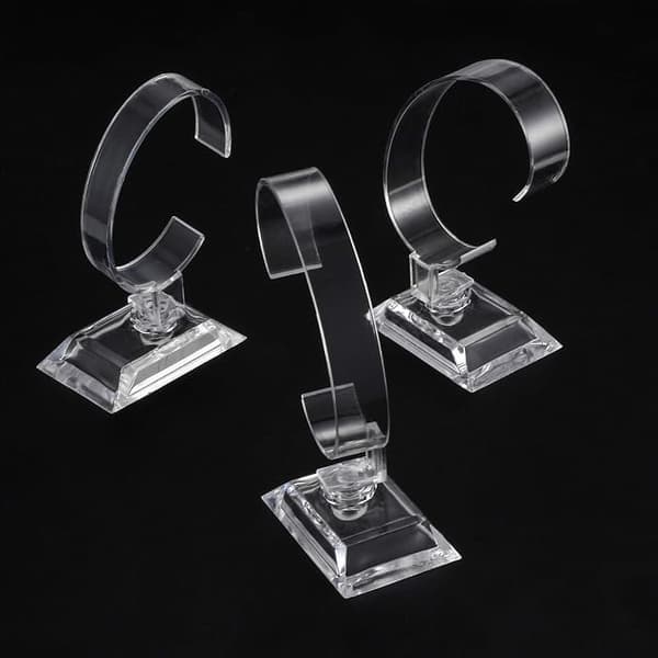 10-delat klockställ, transparent armbandställ