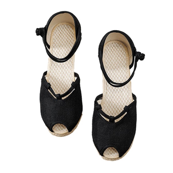 Kesä Naisten Nilkkahihna Tasaiset Sandaalit Platform Espadrilles Wedges Kengät Uudet