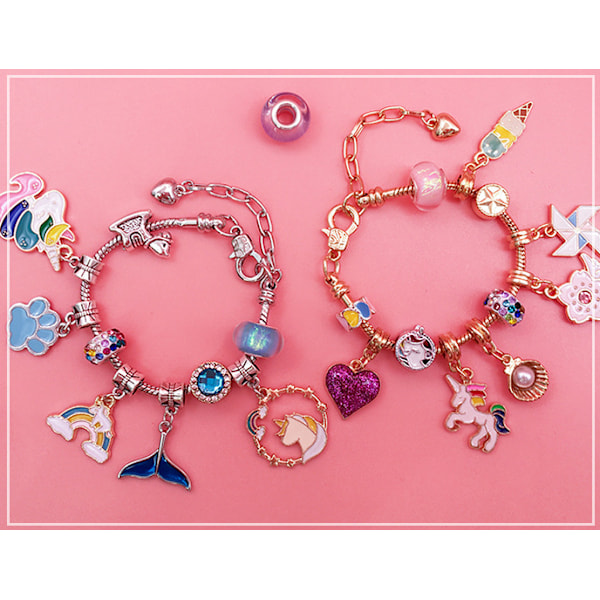 Armbånd - 24 stykker - til piger og børn - enhjørning - julegave pink