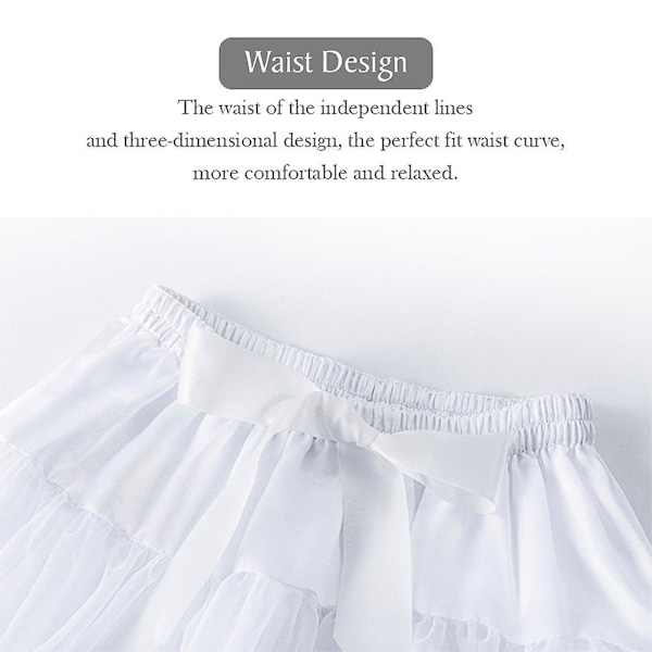 Dhrs Kvinners Elastisk Midje Chiffon Petticoat Puffy Tutu Tulle Skjørt Prinsesse Ballet Dans Petti