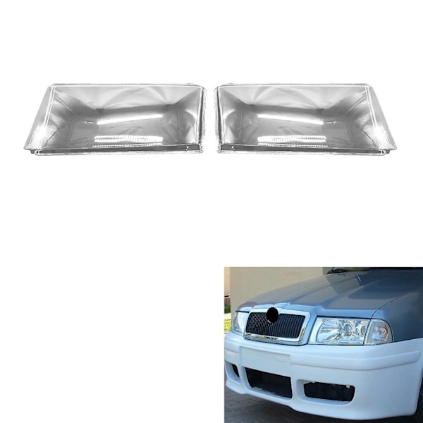 Skoda Octavia 2001 2002 2003 2004 Vasenpuoleinen Etuvalon Kotelo Lamppuvarjostin Läpinäkyvä Linssin Peite Etuvalon Peite
