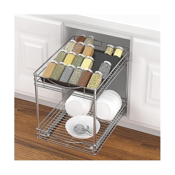 4-tier Drawer Spice Organizer Acrylic Spice Rack Tray Seasoning Bottle Storage Rack Kitchen Drawer