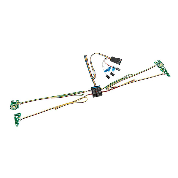 LED-lyssystem for front- og baklysgruppe for Traxxas TRX4 Defender TRX-4 1/10 RC Crawler bil med blinklys, bremselys