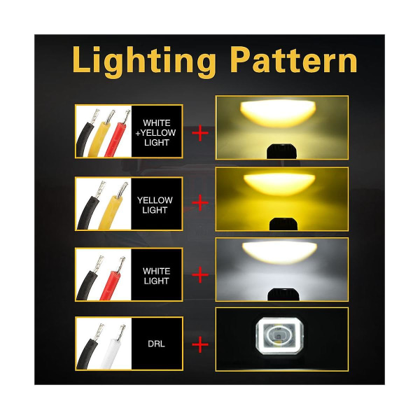 30w 6000lm Square Led Angel Eyes valopalkki 6000k/3000k valkoinen+keltainen valo moottoripyörään Offroad Le