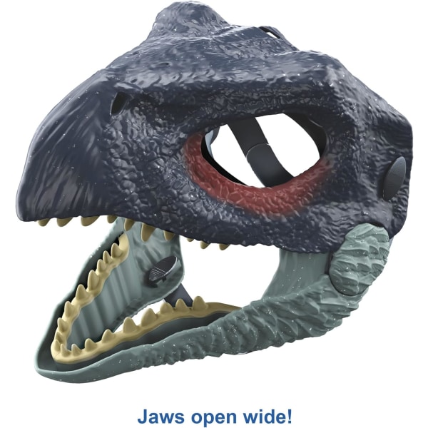 Jurassic World Juggernaut Therizinosaurus Dinosaur Mask med mun, kostym och Cosplay-present