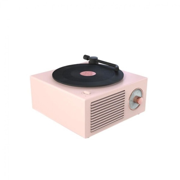 Retro nostalgisk utomhus USB laddning Högtalare Spelare Inspelningsform Bluetooth trådlös högtalare Subwoofer Musik Bärbar | Bärbara högtalare (rosa)