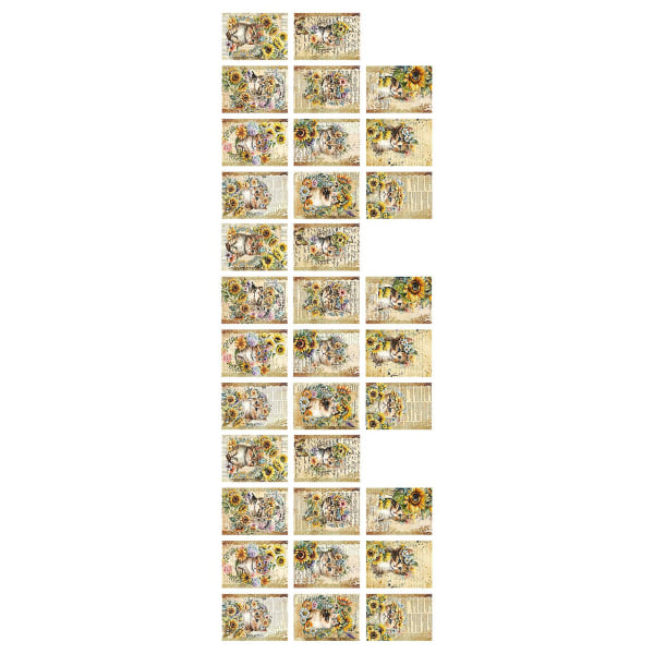 30 ark Dekorasjonsmateriale Papir Nydelig mønster Scrapbooking Dekorativt papir til dagbok Telefon Veskeplanlegger