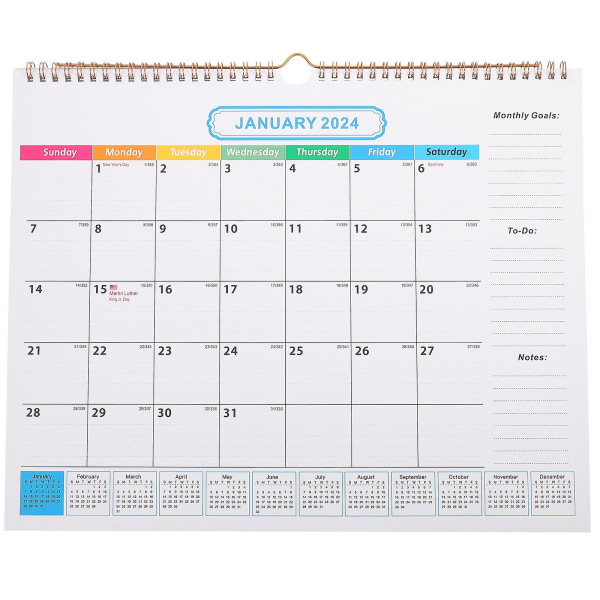 Väggkalender för att organisera Countdown Calendar Hängande kalender Månadskalender