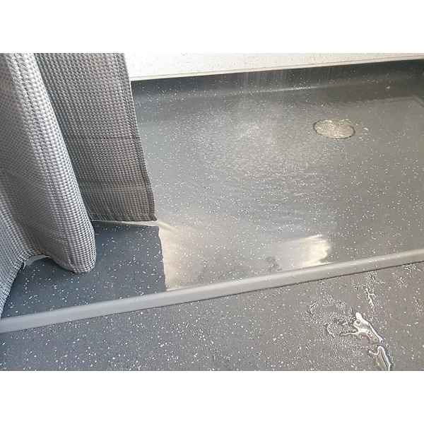Flexibel vattenblockerande remsa, duschrum, torr-våt separation, köksbänk, badrums tröskel, vattentät remsa, 100cm svart
