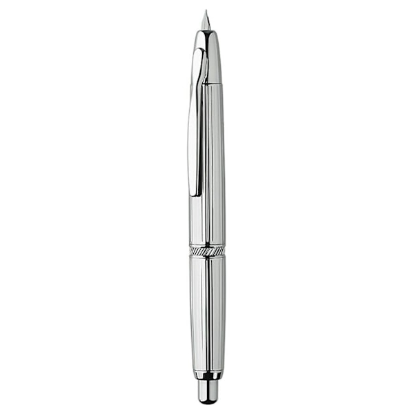 Majohn A1 Press Retractable Fountain Pen - Brass with Silver Strip, Extra Fine Nib 0.4mm js