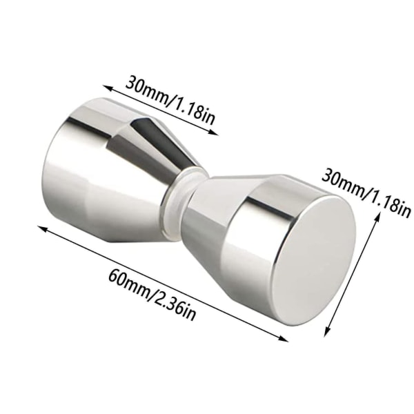 2 st duschdörrhandtag Silver aluminiumlegering duschdörrknopp för duschdörrar, glas Yl-YUHAO
