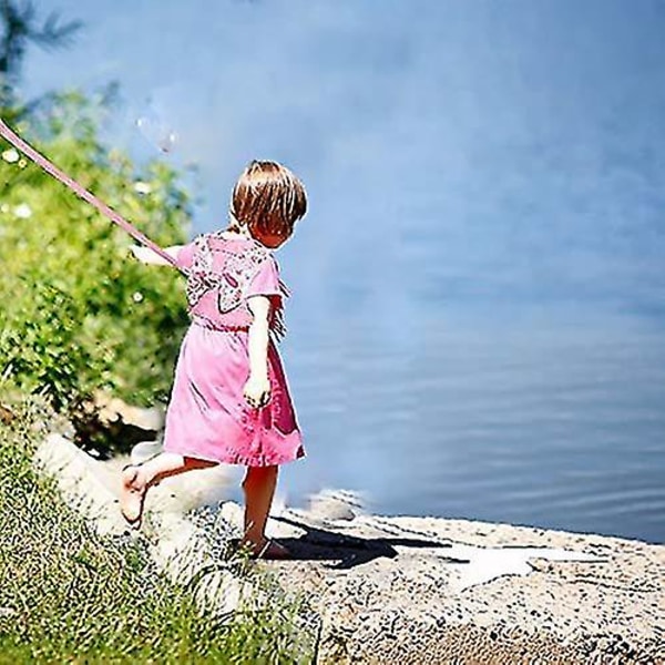 Småbørns snor + Anti-tabt håndledsled Børn Børn Sikkerhedssele Børn Walking Armbånd Assistent Bælte til pige Pink Tapestry (sommerfugl)