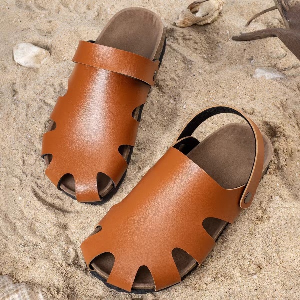 Drenge sandaler nye sommer slid dual-purpose romerske sko trendy blød sål casual sandaler hul strand Chocolate color 29