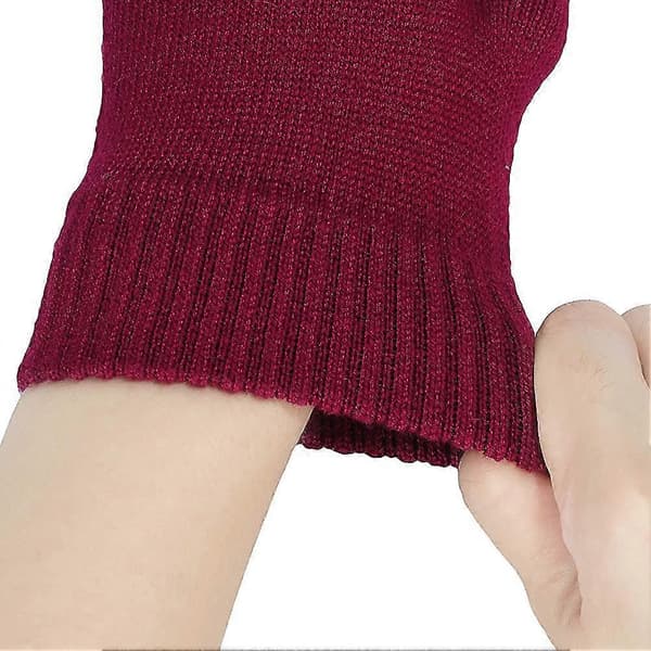 Dam Vinter Fingerlösa Handskar Ullstickade Halvfinger Stretchhandskar