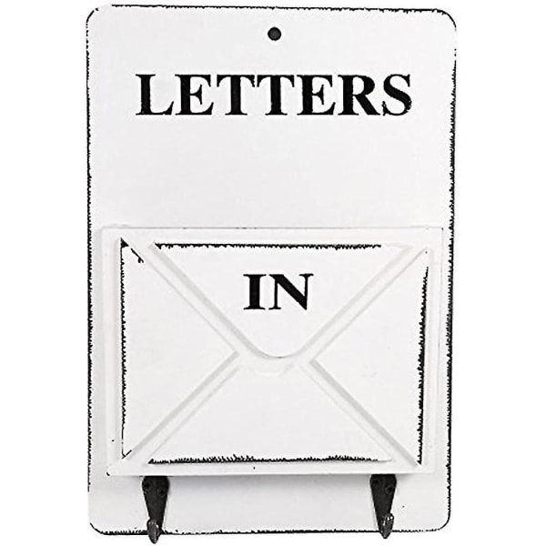 Puinen postilaatikko kirjeteline Seinään kiinnitettävä postilajittelulaatikko Säilytyslaatikon avainkoukut Pysyvä pidike (valkoinen)