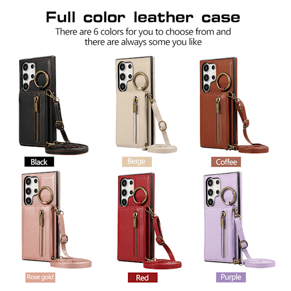 S24Ultra zipper crossbody card holder for Samsang