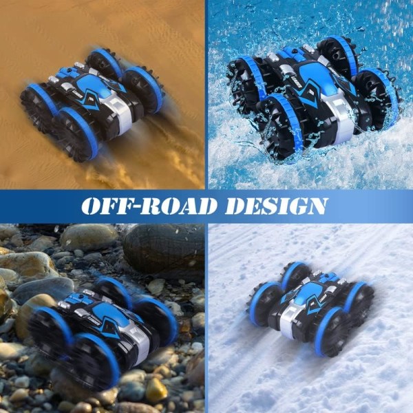 Leksaker för pojkar 5-10 år RC-bil 2,4 GHz RC-båt Vattentät RC Monstertruck Stuntbil 4WD RC-bil Pojkar Flickor Födelsedagspresent Allt terräng Vatten Strand P