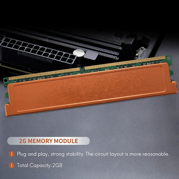 2GB DDR2 Ram Hukommelse 1066MHz PC2 8500 1.8V PC Ram Memoria 240 Pins til Desktop Hukommelse DIMM 240Pins