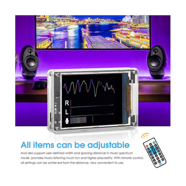 Lyd Mic+ Lydnivå Home Decor Digital klokkemåler Music Spectrum Visualizer Audio Display Analy