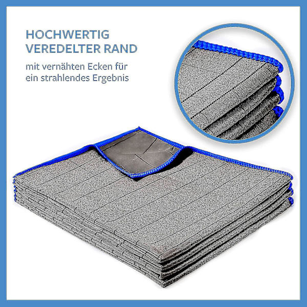 4x Professionelle Mikrofiber Glasklud 400 G / M2 - Stribefri Rengøring Af Vinduer, Briller - Ekstremt Absorberende, Lintfri Poleringsklud 50x