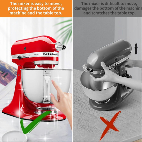 2 st. mixer slider matta, glidbräda matta för enkel förflyttning och skydd