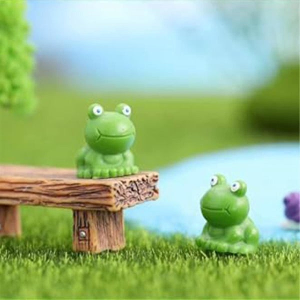 Mini frosker 100 pakke, mini frosker hagedekor, grønn froske figurer, mini frosker harpiks figurer, mini frosker figurer