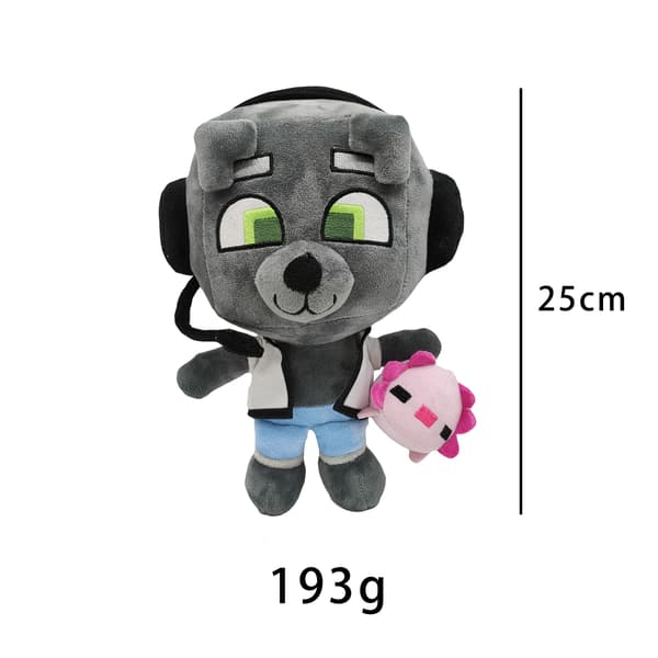 bobicraft gitd susi pehmo harmaa susi salamanteri pehmolelu nukke Grey