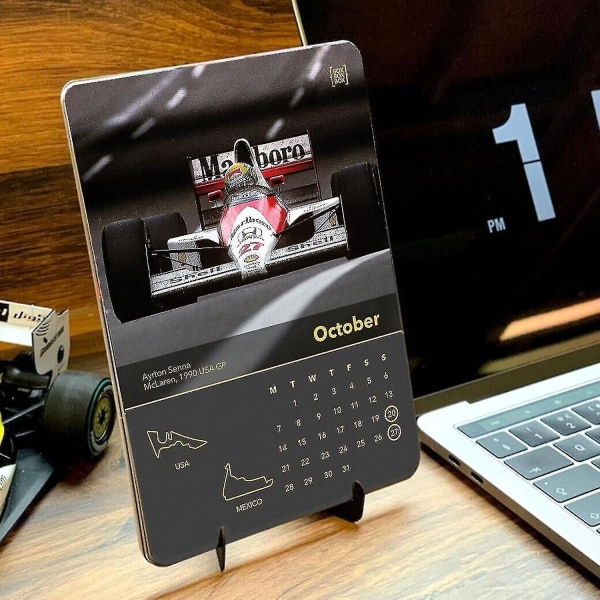 2024-kalender, 2024 Formel 1-kalender, Formulas Ones Racing-kalender, 12 måneders bærbar skrivebordskalender, gave til F1-fans