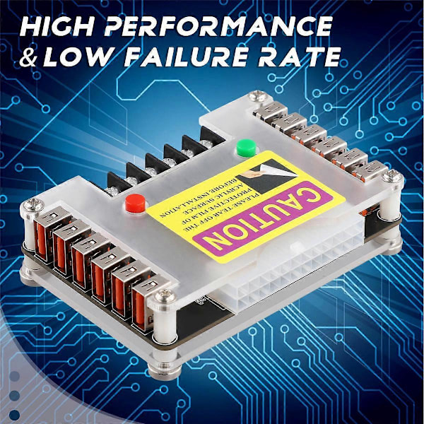 ATX-virtalähteen Breakout-levy ja kotelosarja 3,3 V, 5 V, 12 V, -12 V lähtöjännitteellä ja 12 USB-portilla, 3 A maksimilähtö