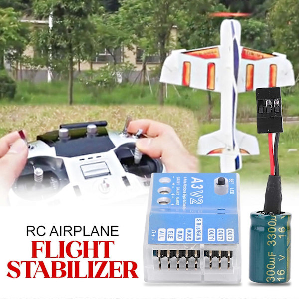 6-akset Gyro A3 V2 Flyvemaskine Flight Controller Stabilisator til RC Fly Ny js