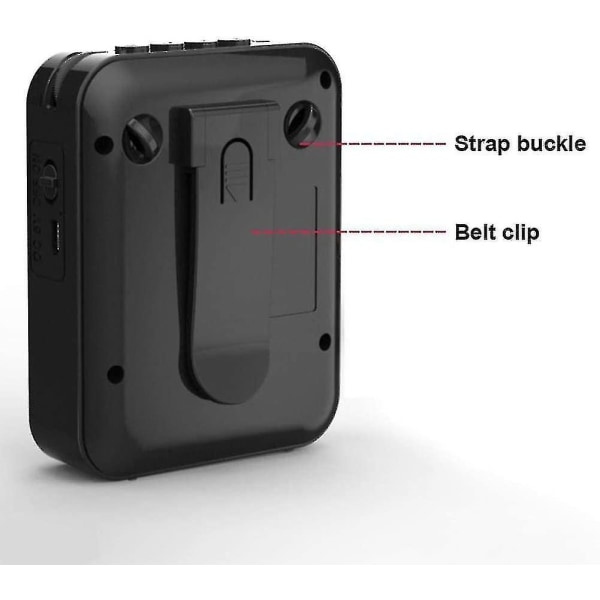 Bærbar stemmeforstærker, Bluetooth-bælte stemmeforstærker - sort