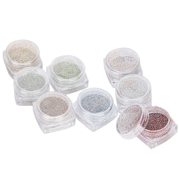 Glitter Plastformar för DIY Dekorationer, Färgglada Glittrande Material - 8 Ask