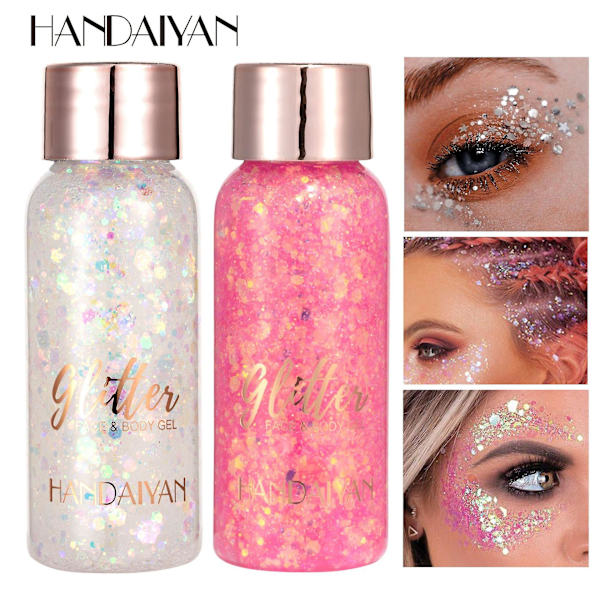 8 stk Flash Eye Shadow Sequins Gel Mermaid Scale Ansikt Kropp Melk Scene Nattklubb Sminke 8 Farger