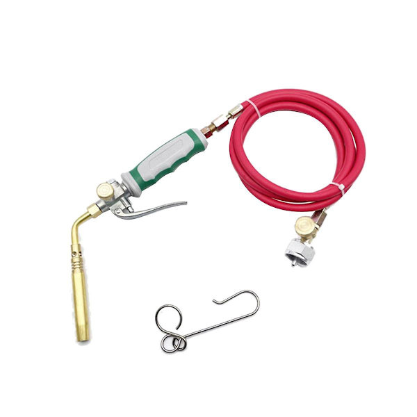 Profesjonell dobbelbryter lommelykt loddebrenner for propan gass 1,6m slange tenning gass flamme lodding