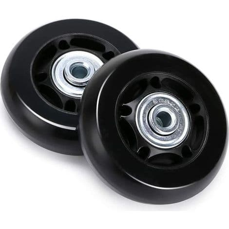 Dpzo – Kuffert hjul 60×18 mm – 2 stk. i gummi og metal – Holdbart til bagage og møbler – Sort
