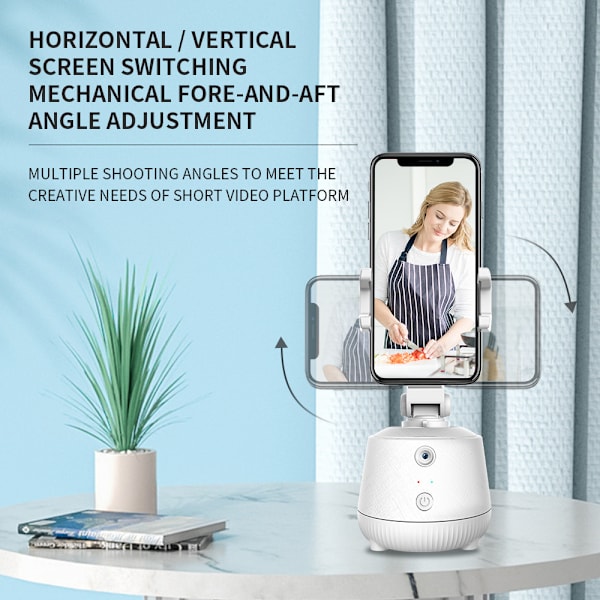 Helautomatisk intelligent gimbal mobiltelefon live-sändningsfäste artefakt 360 graders roterande ansiktsigenkänning stativ