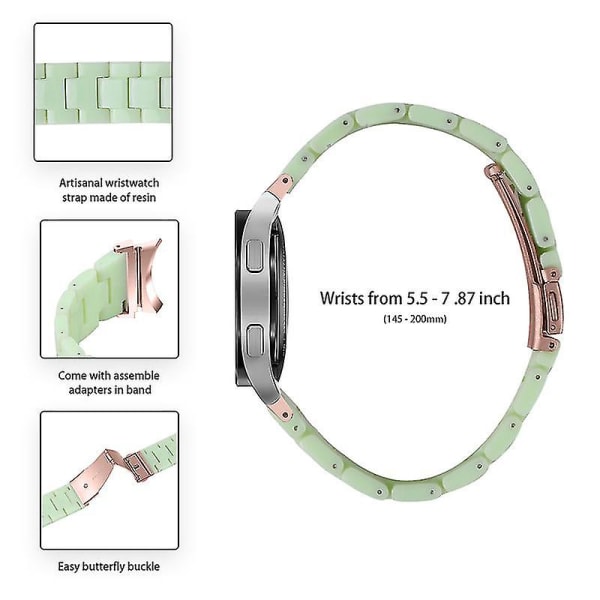 For Samsung Galaxy Watch 5 40mm / 44mm / Watch 5 Pro 45mm Resin Watch Band Rustfritt stålspennearmbånd