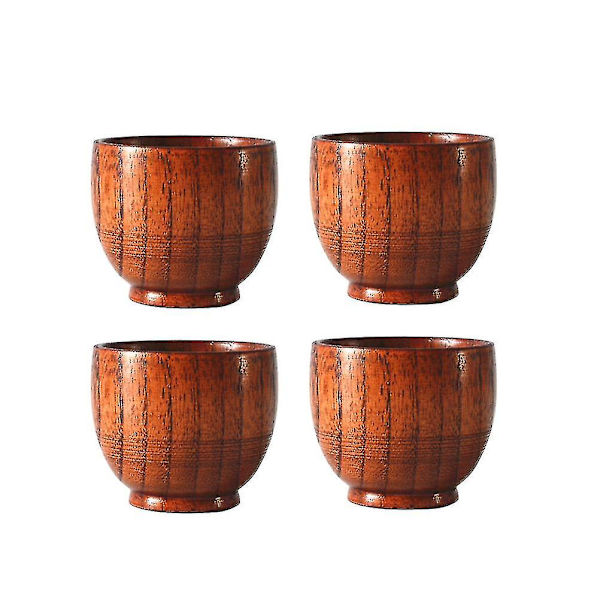 4 kpl Ekologisia Japanilaistyyliä Solid Wood Cup Sake Tea Coffee Wine Water