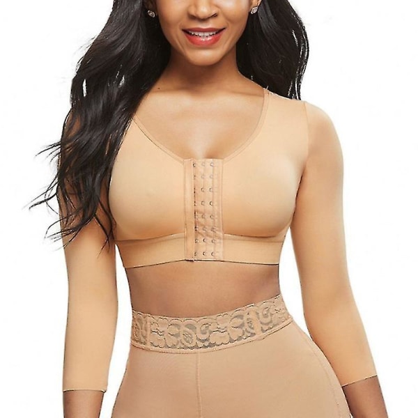 Shapewear for kvinner 3/4-ermet armforming foran lukket kompresjons-BH Post Surgery Posture Corrector Tank Top