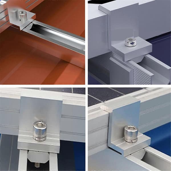 Solcellepanel Monteringsbrakett Fotovoltaisk Panel Skinne Solcellepanel Monteringsfeste Modul med Midt for Tr