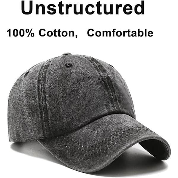 2-pak Vintage Vasket Distressed Baseball Kasketter Dad Golf Hatte til Mænd og Kvinder